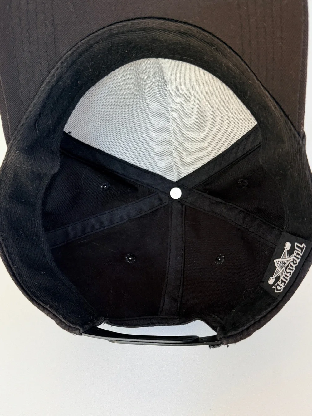 Thrasher Magazine Skate Goat Snapback Hat Black Embroidered Emblem Patch Cap EUC